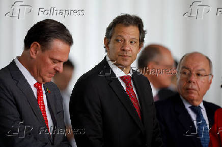 O ministro da Fazenda, Fernando Haddad, em evento no Palcio da Alvorada 