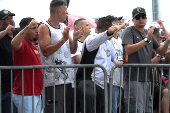 Torcida GAvies da Fiel em apoio ao presidente do Corinthians