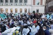 FILE PHOTO: Protests continue at Columbia University in New York during the ongoing conflict between Israel and the Palestinian Islamist group Hamas