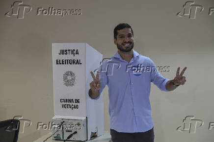 Andr Fernandes (PL) vota no 2 turno das Eleies 2024