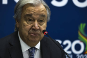 Secretrio geral onu antnio guterres durante coletiva no centro de imprensa no g20 no rio de janeiro