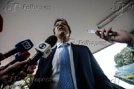 O ministro da Fazenda, Fernando Haddad, em entrevista coletiva aps reunio