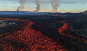 Volcano eruption near Grindavik