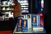 Hardback copies of former German Chancellor Merkel's autobiography 