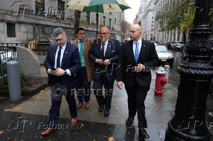 Former Trump lawyer and former New York City Mayor Giuliani arrives at U.S. Federal court, in New York