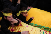 Funeral of Hezbollah fighters who were killed during hostilities with Israeli forces, in Maarakeh