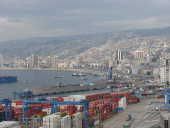 Vista geral do porto de Valparaso,