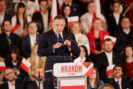 Historian Karol Nawrocki is announced as Poland's main opposition party Law and Justice (PiS) candidate for a presidential election in 2025