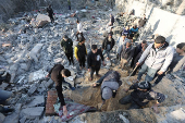 Aftermath of an Israeli strike in Deir Al-Balah