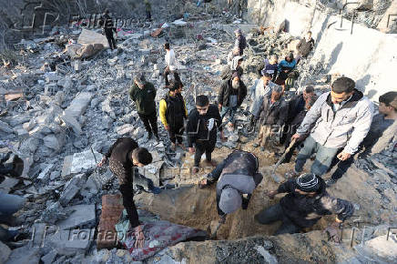 Aftermath of an Israeli strike in Deir Al-Balah