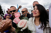 Presidential candidate Luisa Gonzalez of the Revolucion Ciudadana party launches her campaign for the February 2025 election, in Quito