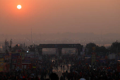 Devotees gather early in the morning during the 