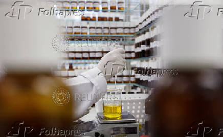 FILE PHOTO: Employee works in a laboratory at Symrise AG's New Center of Excellence in Granja Viana