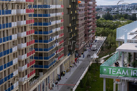 Instalaes da Vila Olmpica, em Saint-Denis, em Paris, na Frana