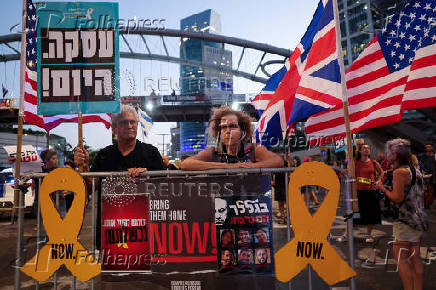 Protest against the government and to show support for the hostages who were kidnapped during the deadly October 7 attack, in Tel Aviv