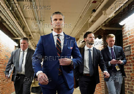 Meeting with Pete Hegseth, President-elect Donald Trump's nominee for defense secretary on Capitol Hill in Washington