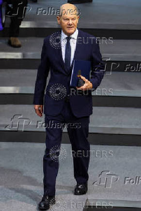 Germany's Scholz addresses parliament in Berlin