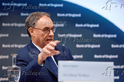 Governor of the Bank of England Bailey attends the biannual Financial Stability Report press conference, in London