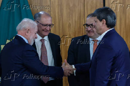 Lula, Tarcsio e Ricardo Nunes em evento no Palcio do Planalto