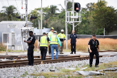 Brightline passenger train collides with fire truck on railtracks in Delray Beach