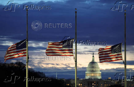 Flags at half-staff following the death of former President Jimmy Carter