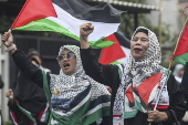 Rally in solidarity with the Palestinians after proposed Israel, Hamas ceasefire deal