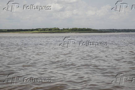 Encontro das guas do Rio Negro e Rio Solimes, em Manaus (AM)