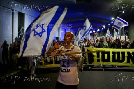 Protest against Israeli PM Netanyahu's government, in Jerusalem