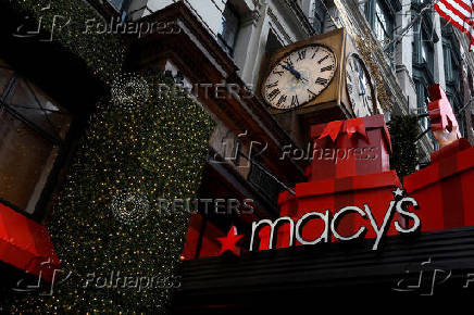 The outside of Macy's flagship department store is seen in the midtown area of New York City