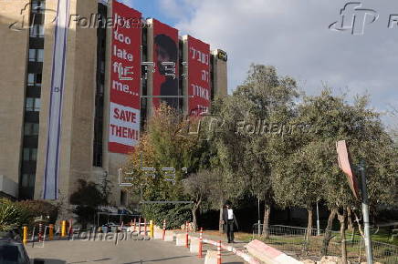 Billboards in Jerusalem call for release of Israeli hostages held in Gaza