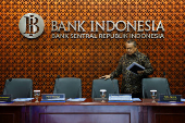 Press conference with Indonesia's Central Bank Governor Perry Warjiyo in Jakarta