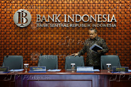 Press conference with Indonesia's Central Bank Governor Perry Warjiyo in Jakarta