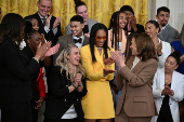 U.S. President Joe Biden welcomes the 2023 WNBA champion Las Vegas Aces