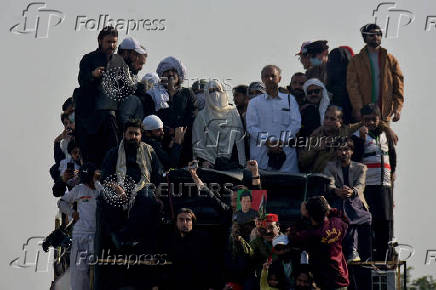 Supporters jailed former Pakistani PM Khan's PTI party attend rally in Islamabad