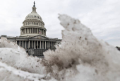 A view shows snow at the Capitol ahead of Trump's inauguration, in Washington