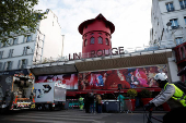 Sails of iconic Paris cabaret club Moulin Rouge fell off overnight