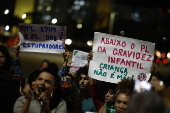 Protesto em So Paulo contra o projeto antiaborto por estupro 