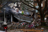 Aftermath of an explosion in a residential area, in The Hague