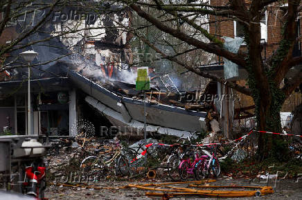 Aftermath of an explosion in a residential area, in The Hague