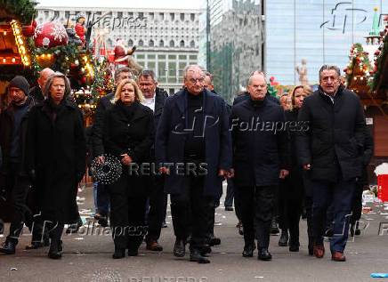 German Chancellor Scholz visits the site of Christmas market attack, in Magdeburg