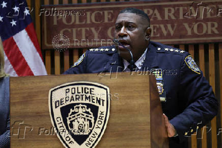 FILE PHOTO: NYPD Chief of Department Jeffrey Maddrey speaks during NYPD press conference in New York City