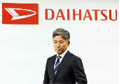 FILE PHOTO: Daihatsu Motor Co.'s next President Masahiro Inoue attends a joint news conference with Toyota Motor Corp. President Koji Sato in Tokyo