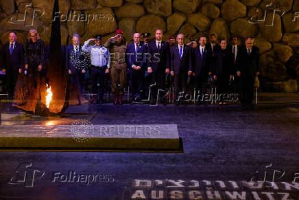 Ceremony to mark Israel's national Holocaust Remembrance Day, in Jerusalem