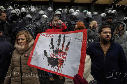 Serbian opposition and supporters protest over railway station roof collapse, in Novi Sad