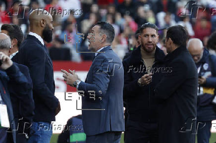 Homenaje de despedida a Jess Navas en el Snchez Pizjun de Sevilla