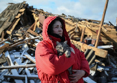 Aftermath of a Russian missile attack in Chernihiv