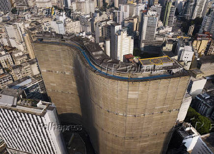 Vista area do edifcio Copan, no centro de So Paulo