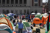 Student protest encampment in support of Palestinians at Columbia University, in New York City
