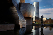 A car passes an Iberdrola electrical substation in Santurce, port of Bilbao