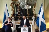 Scotland's First Minister Yousaf announces end of coalition, in Edinburgh